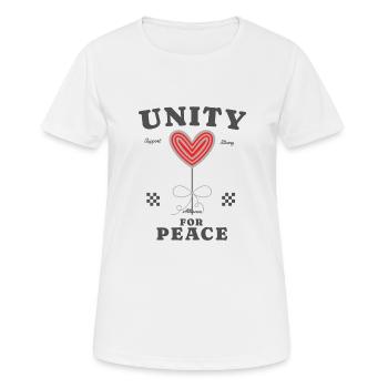 L’unité pour la paix - T-shirt respirant Femme - blanc - Devant - AI Model Female 172 dark (172cm)