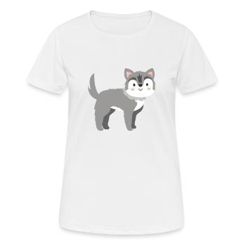 Loup doux - T-shirt respirant Femme - blanc - Devant - AI Model Female 172 dark (172cm)