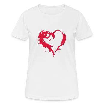 coeur enflame rouge saint valentin amour - T-shirt respirant Femme - blanc - Devant - AI Model Female 172 dark (172cm)