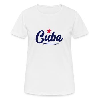 CUBA MANUSCRIT - T-shirt respirant Femme - blanc - Devant - AI Model Female 172 dark (172cm)