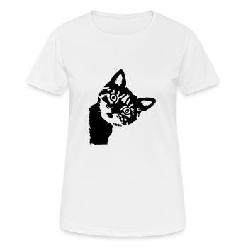 Cat, cute kitten - T-shirt respirant Femme - blanc - Devant - AI Model Female 172 dark (172cm)