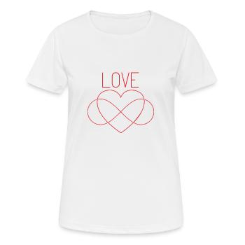 Unendlichkeit Liebe Zeichen Freundschaft - Frauen T-Shirt atmungsaktiv - Weiß - Vorne - AI Model Female 172 dark (172cm)