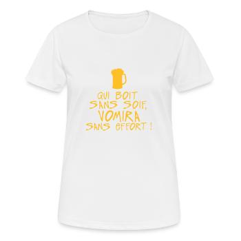 boit sans soif vomira effort citation - T-shirt respirant Femme - blanc - Devant - AI Model Female 172 dark (172cm)