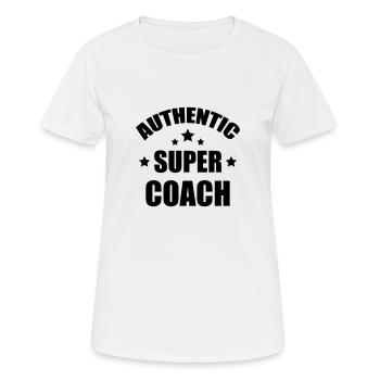 Coach / Coaching / Trainer / Sport - Frauen T-Shirt atmungsaktiv - Weiß - Vorne - AI Model Female 172 dark (172cm)