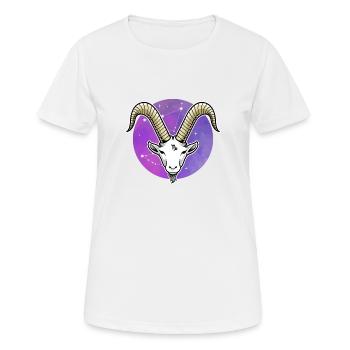 Sternzeichen Steinbock - Frauen T-Shirt atmungsaktiv - Weiß - Vorne - AI Model Female 172 dark (172cm)