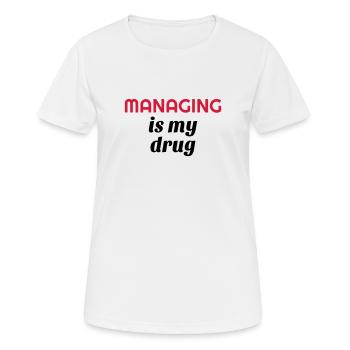 Manager / Chef / Arbeit / Job - Frauen T-Shirt atmungsaktiv - Weiß - Vorne - AI Model Female 172 dark (172cm)