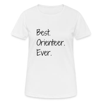 Orienteering / Orienteer / Orientierungslauf - Frauen T-Shirt atmungsaktiv - Weiß - Vorne - AI Model Female 172 dark (172cm)