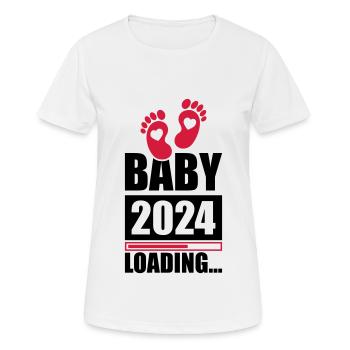 Bébé 2024 Chargement - T-shirt respirant Femme - blanc - Devant - AI Model Female 172 dark (172cm)