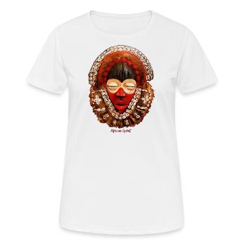 Masque africain, guerrier - T-shirt respirant Femme - blanc - Devant - AI Model Female 172 dark (172cm)