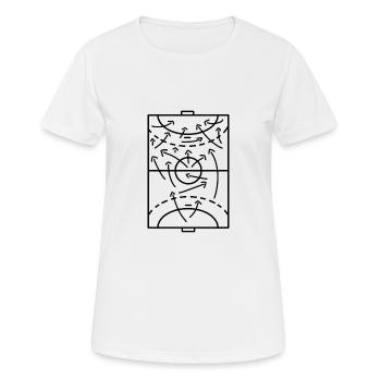 Lustige Handballer Aufstellung Taktik Training - Frauen T-Shirt atmungsaktiv - Weiß - Vorne - AI Model Female 172 dark (172cm)