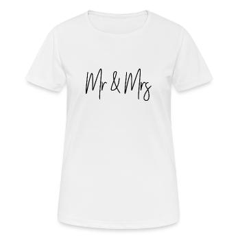 Mr und Mrs - Frauen T-Shirt atmungsaktiv - Weiß - Vorne - AI Model Female 172 dark (172cm)