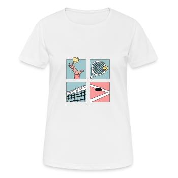 Tennis Cartoon Coole Tennisspielerin Verein Club - Frauen T-Shirt atmungsaktiv - Weiß - Vorne - AI Model Female 172 dark (172cm)
