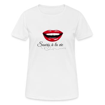 Souris à la vie - T-shirt respirant Femme - blanc - Devant - AI Model Female 172 dark (172cm)