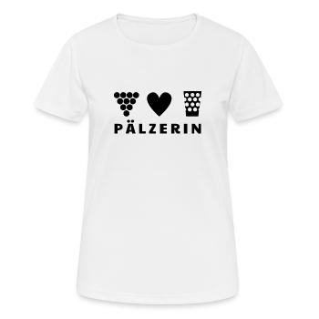 Pälzerin! Trauben Wein Herz Dubbeglas - Frauen T-Shirt atmungsaktiv - Weiß - Vorne - AI Model Female 172 dark (172cm)