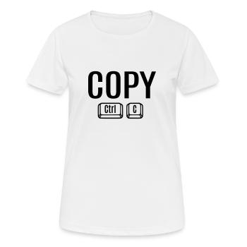 Papa Mama Kind Baby Geburt Geschenkidee Copy Paste - Frauen T-Shirt atmungsaktiv - Weiß - Vorne - AI Model Female 172 dark (172cm)