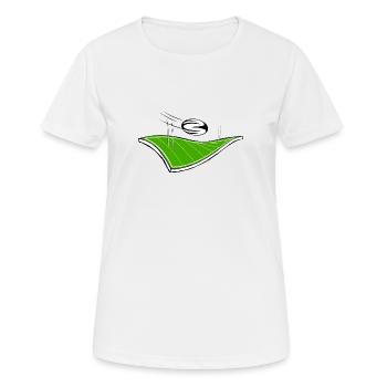Rugby-Feld und Ballon - Frauen T-Shirt atmungsaktiv - Weiß - Vorne - AI Model Female 172 dark (172cm)