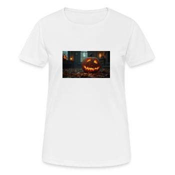 Pumpkin In A Haunted House - Women's Breathable T-Shirt - white - Front - AI Model Female 172 dark (172cm)