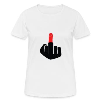 Doigts de rouge à lèvres - T-shirt respirant Femme - blanc - Devant - AI Model Female 172 dark (172cm)
