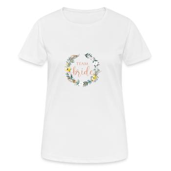 Équipe Bride! Couronne Floral personnalisable - T-shirt respirant Femme - blanc - Devant - AI Model Female 172 dark (172cm)