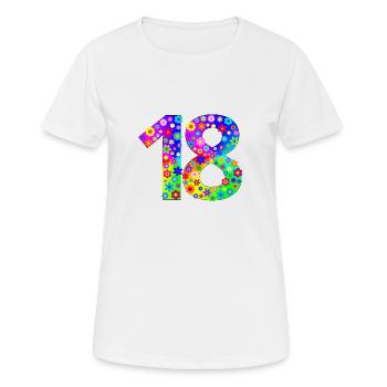 Nombre de fleurs 18 - T-shirt respirant Femme - blanc - Devant - AI Model Female 172 dark (172cm)