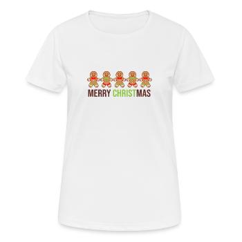 Lebkuchen Reihe - Lebkuchen Liebe - Frauen T-Shirt atmungsaktiv - Weiß - Vorne - AI Model Female 172 dark (172cm)
