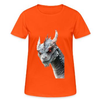 Drachen - Frauen T-Shirt atmungsaktiv - Neonorange - Vorne - AI Model Female 172 dark (172cm)