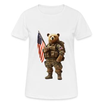 Tragen - Frauen T-Shirt atmungsaktiv - Weiß - Vorne - AI Model Female 172 dark (172cm)