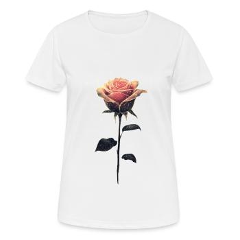 Rosa Rose - Frauen T-Shirt atmungsaktiv - Weiß - Vorne - AI Model Female 172 dark (172cm)
