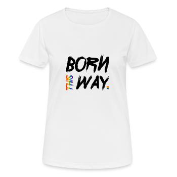 LGBT né de cette façon gay pride CSD rainbow - T-shirt respirant Femme - blanc - Devant - AI Model Female 172 dark (172cm)