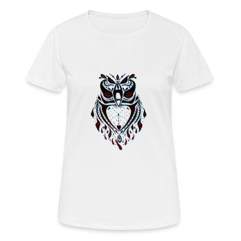 Eulen Eulen Zeichnung Stammes Eulen - Frauen T-Shirt atmungsaktiv - Weiß - Vorne - AI Model Female 172 dark (172cm)