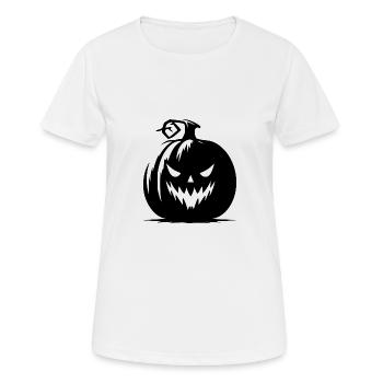 Lanterne citrouille souriante maléfique avec un regard méchant - T-shirt respirant Femme - blanc - Devant - AI Model Female 172 dark (172cm)