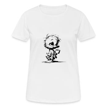 Aufgewecktes verschlafenes Entchen im Bademantel - Frauen T-Shirt atmungsaktiv - Weiß - Vorne - AI Model Female 172 dark (172cm)