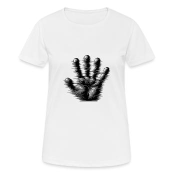 Creepy Kids Halloween fantômes brume main - T-shirt respirant Femme - blanc - Devant - AI Model Female 172 dark (172cm)