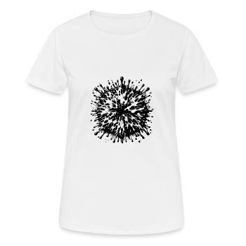 Viele Öl Tropfen die in alle Richtung zerspritzen - Frauen T-Shirt atmungsaktiv - Weiß - Vorne - AI Model Female 172 dark (172cm)