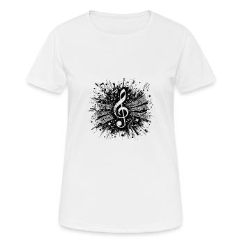 Clé de Musique Volante Partition Vintage - T-shirt respirant Femme - blanc - Devant - AI Model Female 172 dark (172cm)