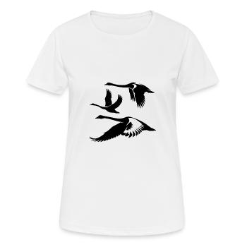 élégant cygne muet troupeau oiseaux cygne - T-shirt respirant Femme - blanc - Devant - AI Model Female 172 dark (172cm)