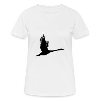 Cygne volant dans le style du tatouage - T-shirt respirant Femme - blanc - Devant - AI Model Female 172 dark (172cm)