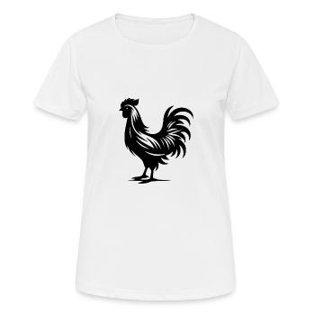 Putziger Hahn Rassehahn großem Gefieder - Frauen T-Shirt atmungsaktiv - Weiß - Vorne - AI Model Female 172 dark (172cm)