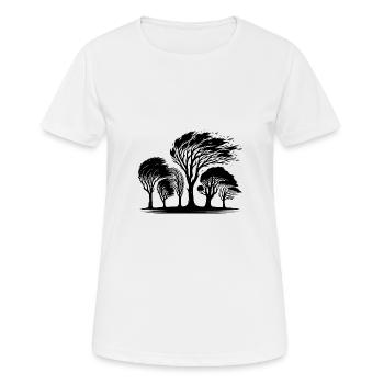 Coastal trees in a violent autumn storm - Women's Breathable T-Shirt - white - Front - AI Model Female 172 dark (172cm)