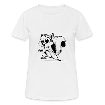 Mignon bébé écureuil dessin au crayon - T-shirt respirant Femme - blanc - Devant - AI Model Female 172 dark (172cm)
