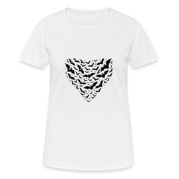 Elegante Flug Fledermäuse als Schwarm in der Nacht - Frauen T-Shirt atmungsaktiv - Weiß - Vorne - AI Model Female 172 dark (172cm)
