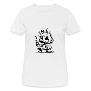 Verschlafene Büro Ente mit Kaffeebecher - Frauen T-Shirt atmungsaktiv - Weiß - Vorne - AI Model Female 172 dark (172cm)