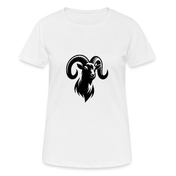 Bockiger Ziegenbock mit riesigen Hörnern - Frauen T-Shirt atmungsaktiv - Weiß - Vorne - AI Model Female 172 dark (172cm)