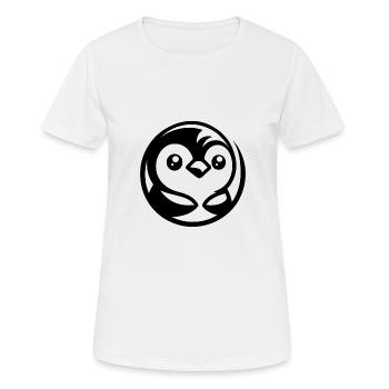 Dessin de pingouin minimaliste avec un charme comique - T-shirt respirant Femme - blanc - Devant - AI Model Female 172 dark (172cm)