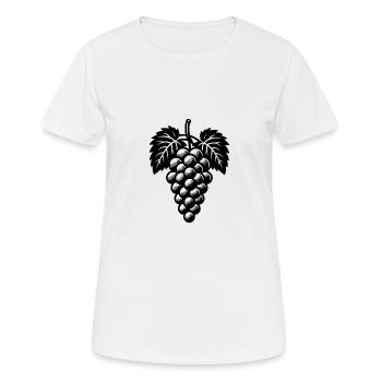Weinreben Weintrauben und Blättern - Frauen T-Shirt atmungsaktiv - Weiß - Vorne - AI Model Female 172 dark (172cm)