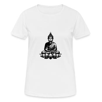 Repos Bouddha Concentration Yoga Méditation - T-shirt respirant Femme - blanc - Devant - AI Model Female 172 dark (172cm)