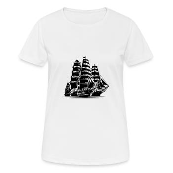 Alte Segelschiffe Flotte Richtung Hafen - Frauen T-Shirt atmungsaktiv - Weiß - Vorne - AI Model Female 172 dark (172cm)