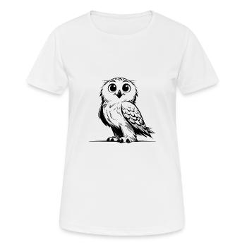 Putzige Schnee-Eule Bleistift Skizze - Frauen T-Shirt atmungsaktiv - Weiß - Vorne - AI Model Female 172 dark (172cm)