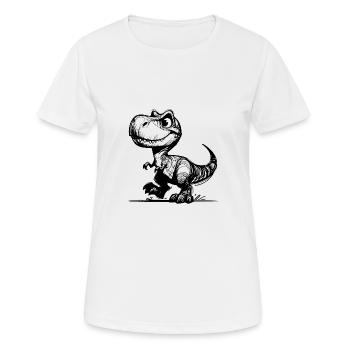 Mignon mignon T-Rex Dino - T-shirt respirant Femme - blanc - Devant - AI Model Female 172 dark (172cm)