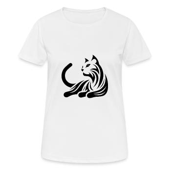 Chat mignon structure décorative tatouage tribal - T-shirt respirant Femme - blanc - Devant - AI Model Female 172 dark (172cm)